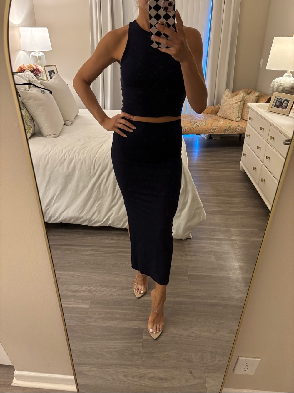 Nadia Tarr for Intermix Navy Crop Tank & Maxi Skirt Set NWT